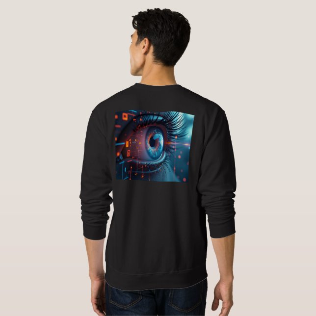 Quantum Eye men black sweatshirt back (Back Full)