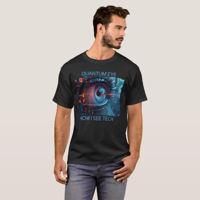Quantum Eye Tech men black T-shirt (Front Full)