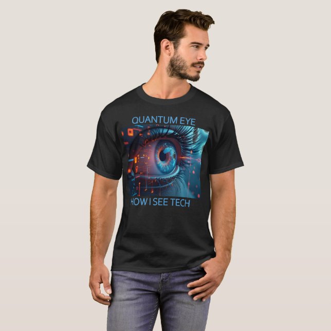 Quantum Eye tech men black T-shirt (Front Full)