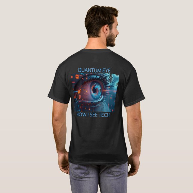 Quantum Eye tech men black T-shirt back (Back Full)
