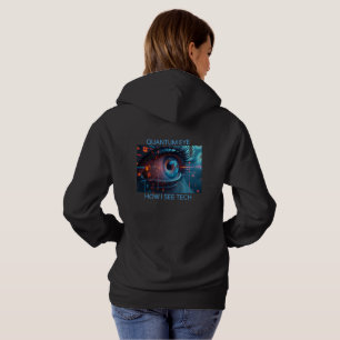 Quantum Eye Tech women blk hooded sweatshirt back