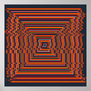 Quantum Glitch Geometric Pattern  Poster
