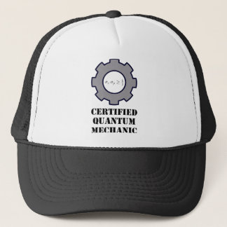 quantum mechanic, uncertainty principle trucker hat