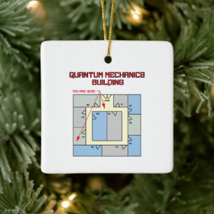 Quantum Mechanics Building Ceramic Ornament