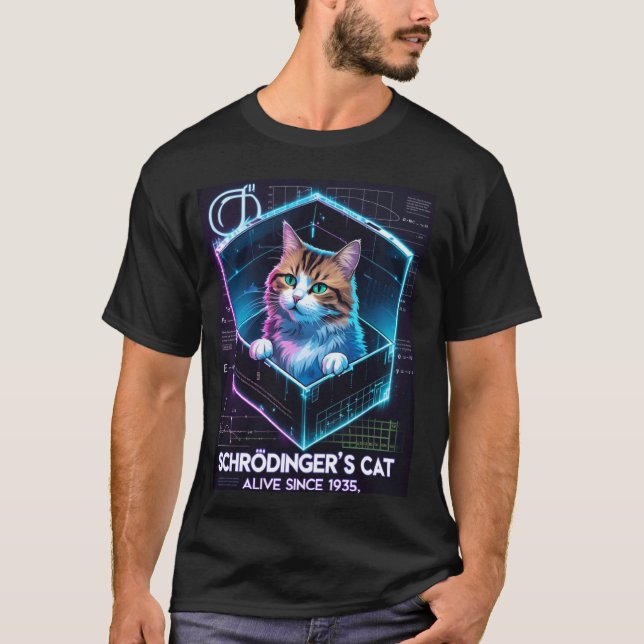 Quantum Paradox Schrödinger Cat Both Dead & Alive  T-Shirt (Front)