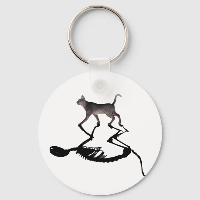 Quantum Schrodinger Cat Superposition Key-Chain Key Ring (Front)