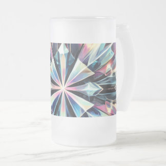 Quantum Verse - Prismatic Starburst  Glass Frosted Glass Beer Mug