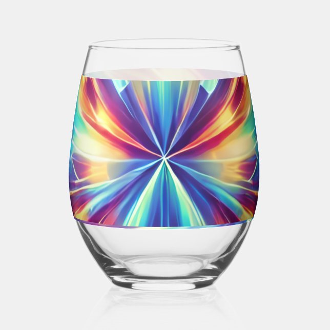 Quantum Verse - Prismatic Starburst Wine Glass (Front)