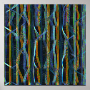 Quantum wave pattern poster