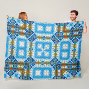 Quantum Wormhole Physics Blueprint Silk Mandala Fleece Blanket