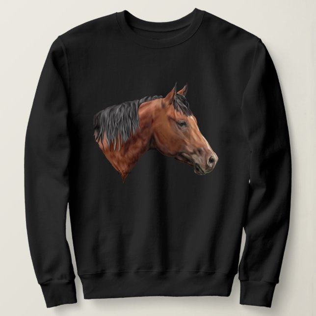 Quarab Horse Portrait Print Sweatshirt (Design Front)