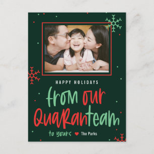 Quaranteam EDITABLE COLOR Holiday Card Postcard