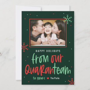 Quaranteam EDITABLE COLOR Holiday Photo Card