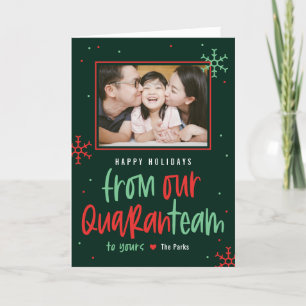 Quaranteam Editable Colour Folded Holiday Card
