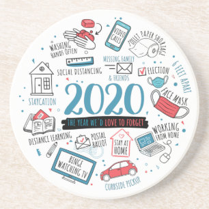 Quarantine 2020 Activities List Commemorative Coaster
