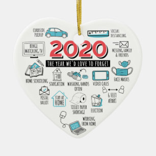 Quarantine 2020 Christmas Pandemic Commemorative Ceramic Tree Decoration