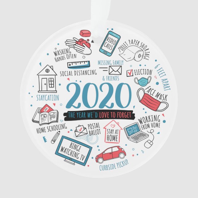 Quarantine Activities 2020 Personalised Christmas Ornament (Front)