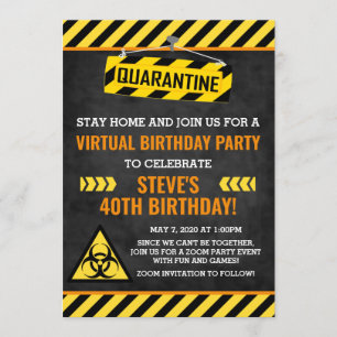 Quarantine Birthday Invitation, Adult Humour Funny Invitation