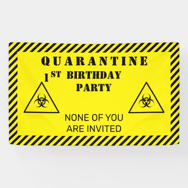 Quarantine Birthday Party Any Age Personalised Banner (Horizontal)
