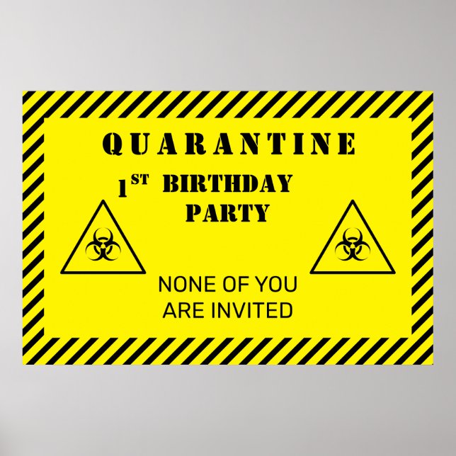 Quarantine Birthday Party Any Age Personalised Poster (Front)