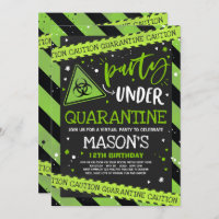 Quarantine Birthday Party Invitation Virtual Zoom