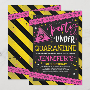 Quarantine Birthday Party Invitation Virtual Zoom