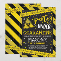 Quarantine Birthday Party Invitation Virtual Zoom