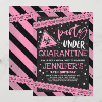Quarantine Birthday Party Invitation Virtual Zoom