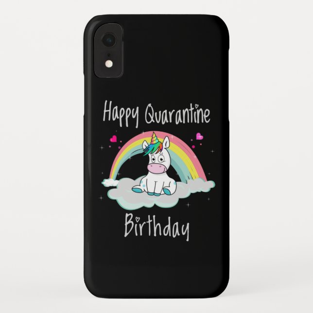 Quarantine Birthday Unicorn rainbow Case-Mate iPhone Case (Back)