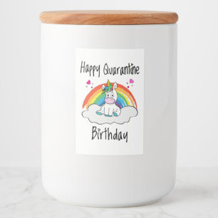 Quarantine Birthday Unicorn rainbow Food Label