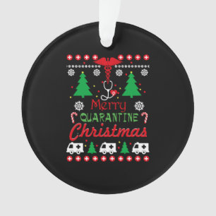 Quarantine Christmas 2020 Reindeer Mask Pyjamas T- Ornament