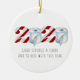 Quarantine Christmas   Funny 2020 Commemorative Ceramic Tree Decoration