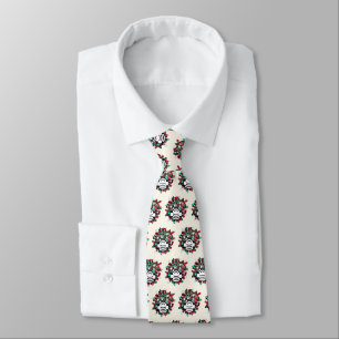 Quarantine Christmas Funny COVID Pathogen Cream Tie
