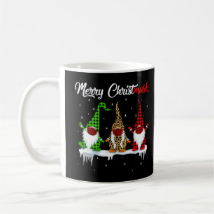Quarantine Christmas Gnomes Wear Mask Buffalo Plai Coffee Mug