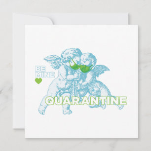 Quarantine Cupid Valentine Square Card. Be mine. Holiday Card