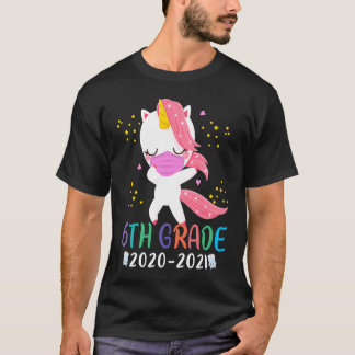 Quarantine Dabbing 6th grade Unicorn Back to Schoo T-Shirt