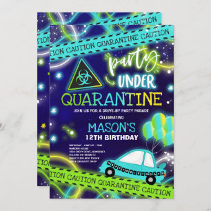 Quarantine Drive-By Birthday Party Parade Invitation