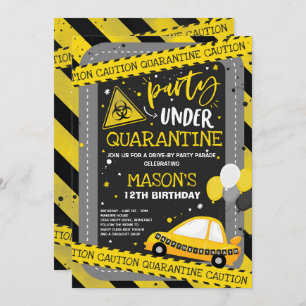 Quarantine Drive-By Birthday Party Parade Invitation