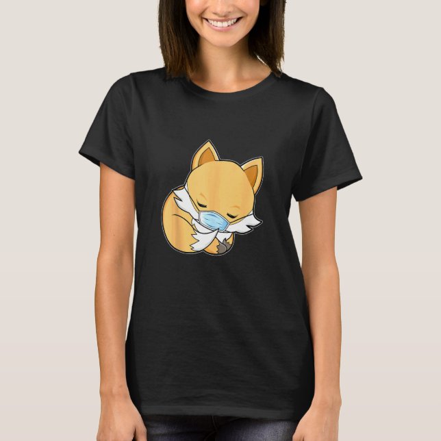 Quarantine Fox Sleeping Face Mask Fox T-Shirt (Front)