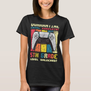 Quarantine Level Complete 5th Grade Gamer Back To T-Shirt