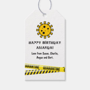 Quarantine Lockdown Birthday Gift Tags