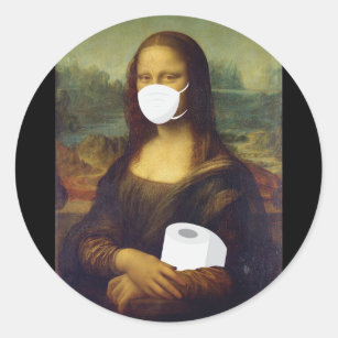Quarantine Mona Lisa Classic Round Sticker
