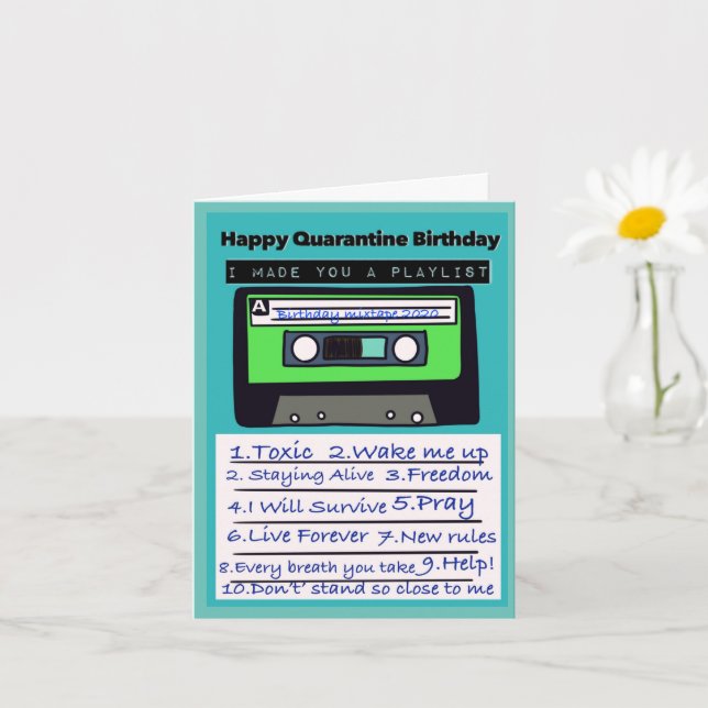 Quarantine music lover birthday card (Small Plant)