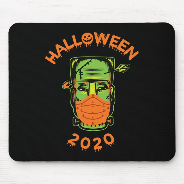 Quarantine-o-ween frankenstein With Mask' Collecta Mouse Mat (Front)