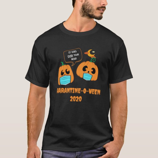 Quarantine o ween Halloween 2020  Pumpkin Mask Cos T-Shirt (Front)