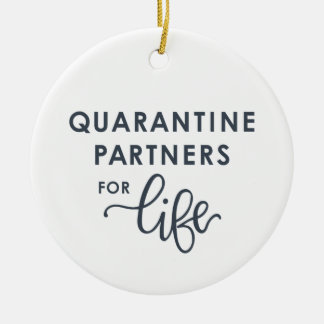 Quarantine Partners for Life | Coronavirus (Grey) Ceramic Tree Decoration