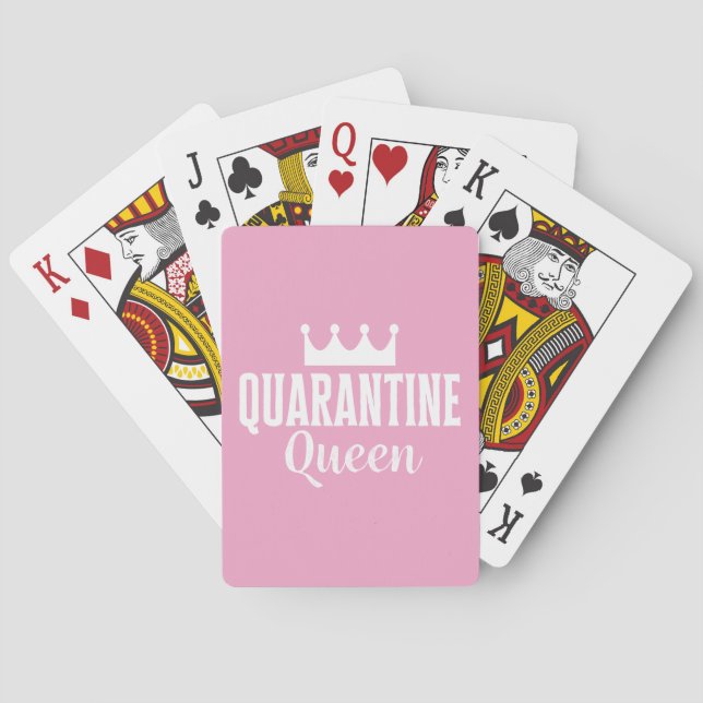 Quarantine Queen - with crown - pink Playing Cards (Back)