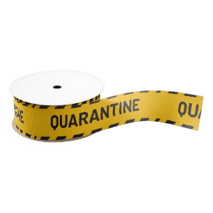 Quarantine Stripe Yellow Grosgrain Ribbon