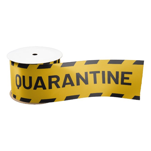 Quarantine Stripe Yellow Satin Ribbon (Spool)