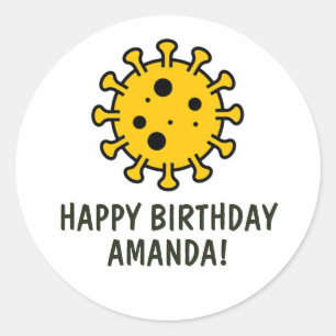 Quarantine Virtual Birthday Classic Round Sticker
